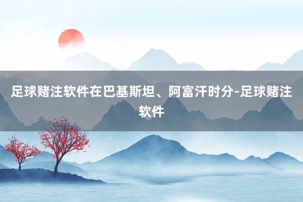 足球赌注软件在巴基斯坦、阿富汗时分-足球赌注软件
