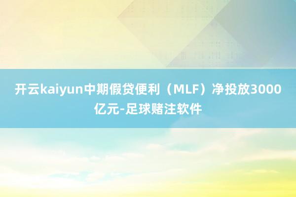 开云kaiyun中期假贷便利（MLF）净投放3000亿元-足球赌注软件
