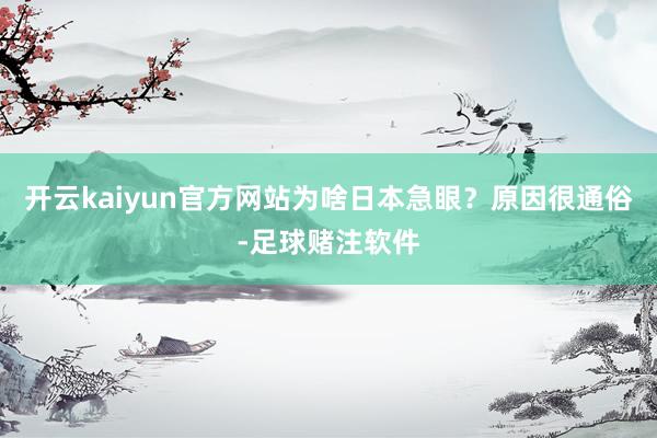 开云kaiyun官方网站为啥日本急眼？原因很通俗-足球赌注软件