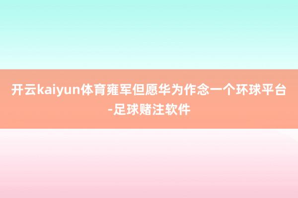 开云kaiyun体育雍军但愿华为作念一个环球平台-足球赌注软件