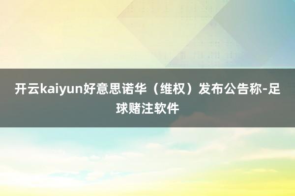 开云kaiyun好意思诺华（维权）发布公告称-足球赌注软件