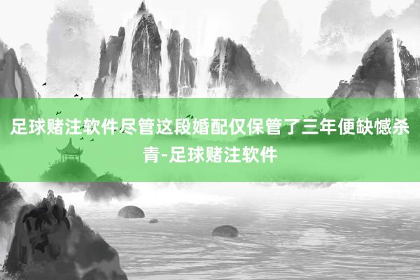 足球赌注软件尽管这段婚配仅保管了三年便缺憾杀青-足球赌注软件