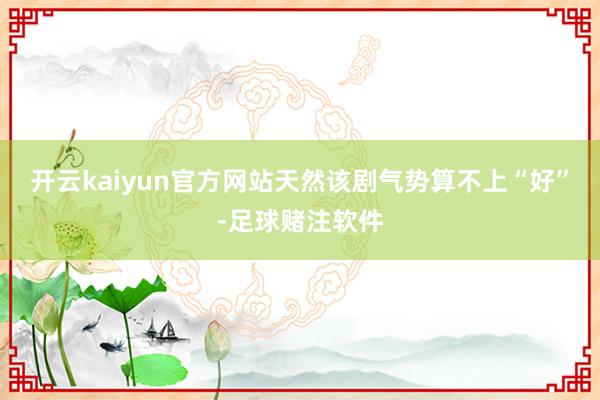 开云kaiyun官方网站天然该剧气势算不上“好”-足球赌注软件