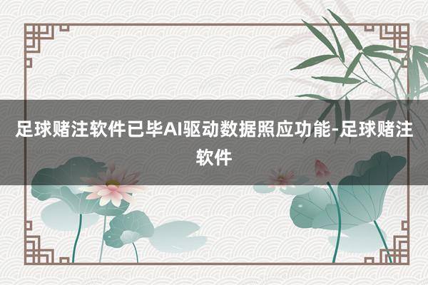 足球赌注软件已毕AI驱动数据照应功能-足球赌注软件