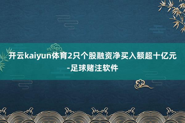 开云kaiyun体育2只个股融资净买入额超十亿元-足球赌注软件