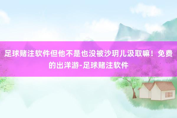 足球赌注软件但他不是也没被沙玥儿汲取嘛！免费的出洋游-足球赌注软件