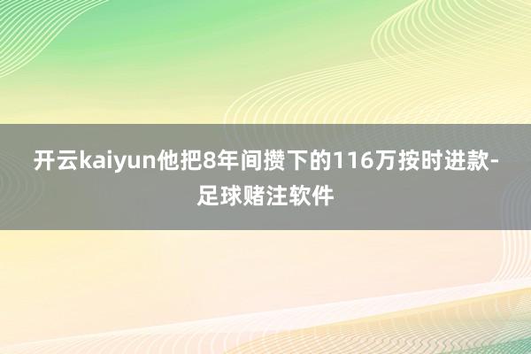 开云kaiyun他把8年间攒下的116万按时进款-足球赌注软件