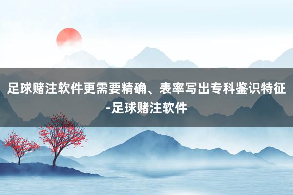 足球赌注软件更需要精确、表率写出专科鉴识特征-足球赌注软件