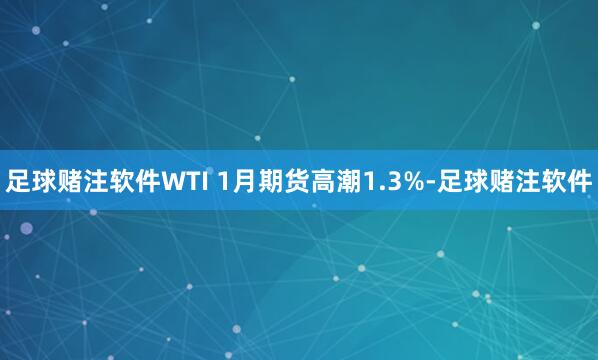 足球赌注软件　　WTI 1月期货高潮1.3%-足球赌注软件