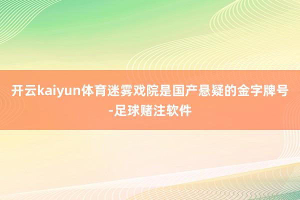 开云kaiyun体育迷雾戏院是国产悬疑的金字牌号-足球赌注软件