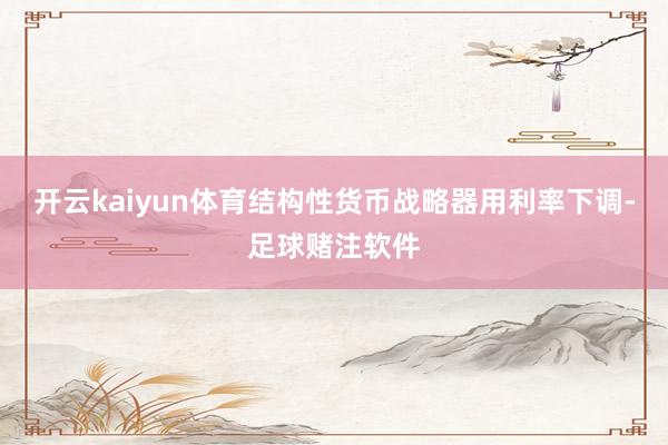 开云kaiyun体育结构性货币战略器用利率下调-足球赌注软件