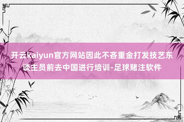 开云kaiyun官方网站因此不吝重金打发技艺东谈主员前去中国进行培训-足球赌注软件