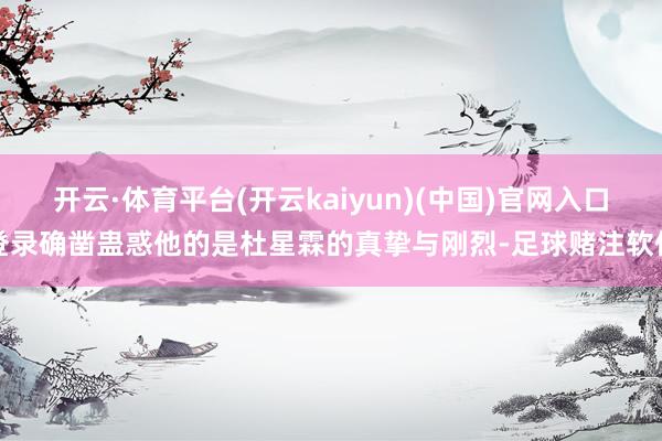 开云·体育平台(开云kaiyun)(中国)官网入口登录确凿蛊惑他的是杜星霖的真挚与刚烈-足球赌注软件